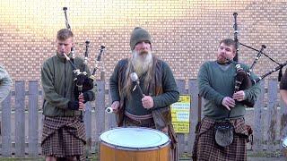 Clanadonia - Scottish tribal pipes & drums band Clanadonia playing "Ya Bassa" during St Andrew's Day